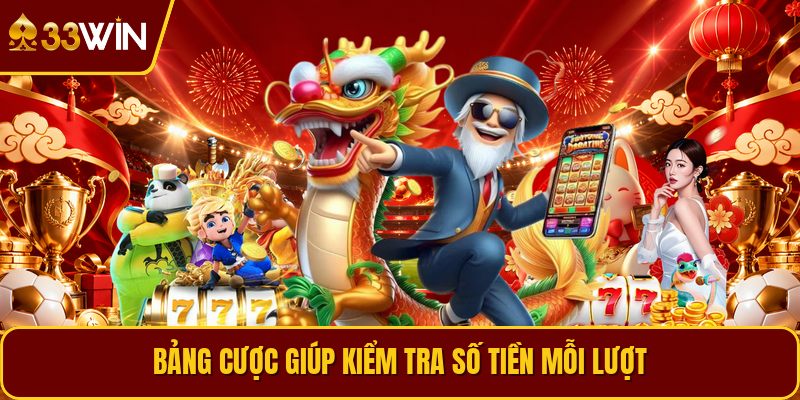 Bảng cược giúp kiểm tra số tiền mỗi lượt