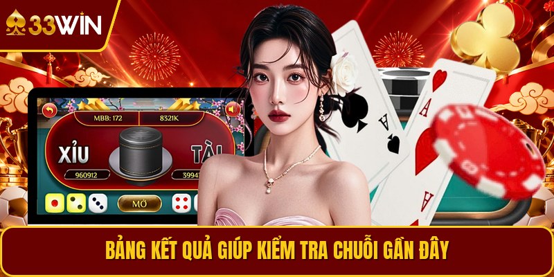Bảng kết quả giúp kiểm tra chuỗi gần đây